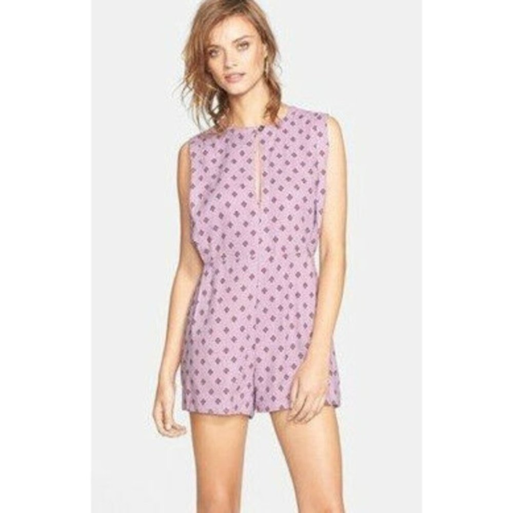 Free People Ashley Linen Boxy Romper Size Small